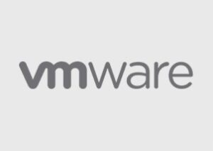 Das Bild zeigt das VMware-Logo in grauen Kleinbuchstaben auf hellgrauem Hintergrund, was die Kompetenz des Unternehmens im Bereich ERP-Lösungen widerspiegelt.